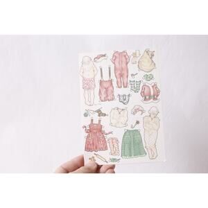 Uncut Santa and Mrs Claus Paper Doll Christmas Card Gift Idea ~ 260514-WH 1367